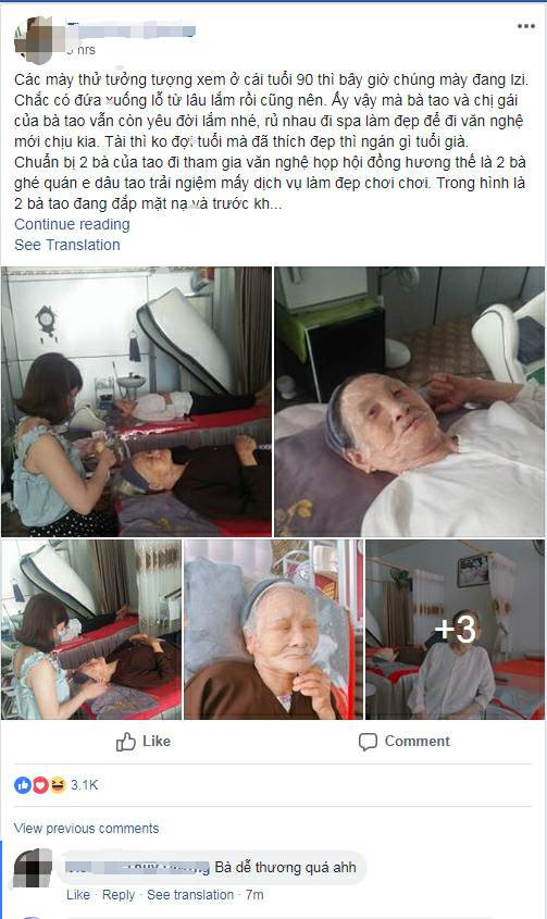 Câu chuyện của cụ bà “xì-tin” khiến dân mạng thả tim rần rần.