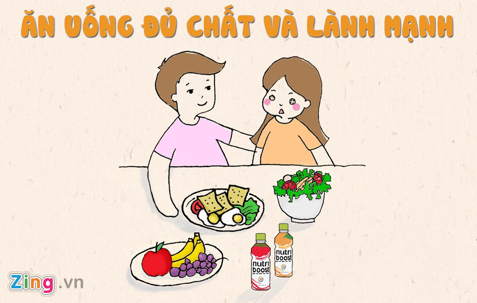 Ăn uống đủ chất cung cấp năng lượng để bạn hoạt động cả ngày dài. Đặc biệt, những thực phẩm chứa axit amin thiết yếu như trứng, cá hồi, rau chân vịt, các loại hạt sẽ tăng cường serotonin tự nhiên. Đây là loại hormone giúp bạn có tâm trạng tích cực hơn. Đừng quên uống một chai Nutriboost trong bữa sáng để cung cấp vitamin, canxi, kẽm và nhiều vi chất cần thiết giúp cơ thể bền bỉ suốt ngày dài học tập và làm việc.