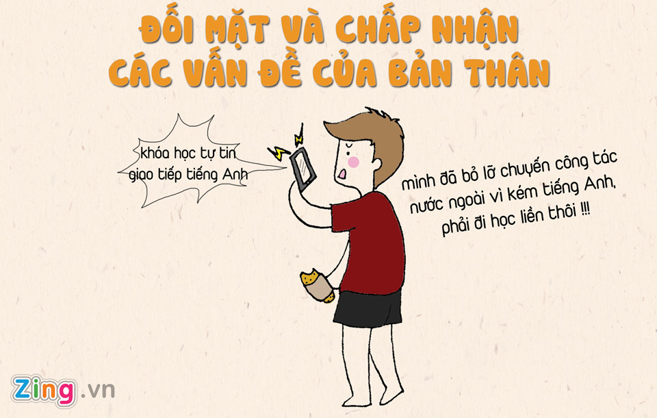 Chúng ta không có ai hoàn hảo nên bạn hãy ngừng việc tự dằn vặt những khuyết điểm của bản thân. Thay vì cứ tự hỏi tại sao mình không xinh đẹp, không học giỏi, không có tiền... thì hãy bắt đầu hành động để thay đổi chính mình. Học cách trang điểm, tham gia những khóa học mình yêu thích sẽ giúp bạn thấy yêu chính mình hơn.