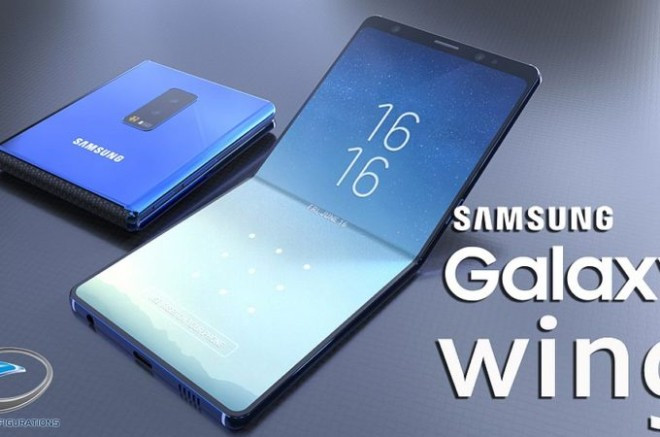 Bản concept cho thấy Galaxy Wing là thiết bị nhỏ gọn hơn với màn hình 7 inch độ phân giải 4K.