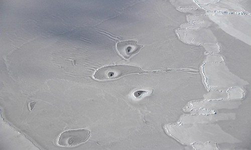 Bức ảnh do nhà khoa học John Sonntag của NASA chụp trong chuyến bay khảo sát Bắc Băng Dương vào giữa tháng 4.