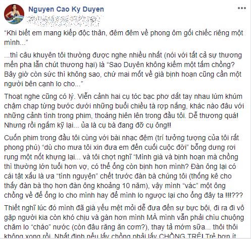 Dòng chia sẻ của nữ MC Kỳ Duyên xinh đẹp.