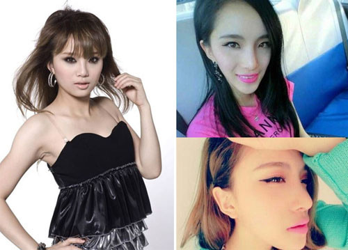 Lý Vũ Hề. Không lâu sau khi thành danh tại cuộc thi âm nhạc của đài truyền hình Hồ Nam, người đẹp Lý Vũ Hề đã dùng "dao kéo" để cải thiện nhan sắc. Khuôn mặt tròn trịa, xinh xắn của Lý Vũ Hề trở nên dài và méo bất thường. Nhiều người cho rằng cô đã biến thành xà tinh sau phẫu thuật thẩm mỹ. Ảnh: tiin