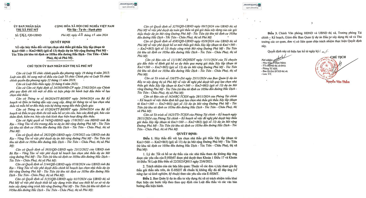 BR-VT: Vi sao nha thau phan doi QD huy goi xay lap duong Phu My - Toc Tien?