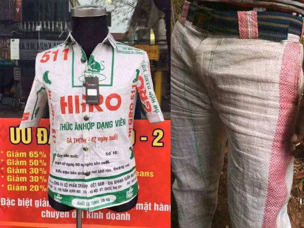 Có lẽ nhiều người chưa từng nghĩ những bao bì cám lợn, cám cò gắn với người chăn nuôi lại có một ngày trở thành mốt thời trang được nhiều người nước ngoài yêu thích.