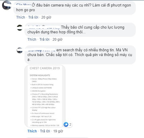 Khi những hình ảnh và thông tin của chiếc camera gắn ngực được chia sẻ đến các fanpage, diễn đàn công nghệ và du lịch, nhiều cư dân mạng đã ngay lập tức so sánh nó với những action cam phổ biến hiện nay. Nhiều bạn trẻ, thành viên các group phượt đã bày tỏ mong muốn sở hữu một thiết bị tương tự như chiếc camera gắn ngực mới trang bị cho CSGT Việt Nam.