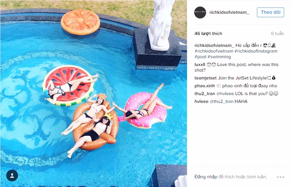 Trở lại với những nội dung, hình thức mà hội con nhà giàu thường chia sẻ trên Instagram, ngoài ảnh chụp những món đồ hiệu đắt tiền thì những chuyến du lịch sang chảnh, những cuộc vui đẳng cấp ở những địa điểm nổi tiếng cũng được các thành viên hội cập nhật thường xuyên.