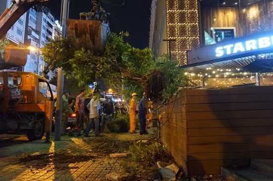 Đại diện khách sạn cho biết, dưới các bồn cây là kho dầu chạy máy phát điện của khách sạn, sợ tháo dỡ sẽ nguy hiểm nên xin tự tháo dỡ. Ông Hải chỉ đạo đập bỏ các hạng mục bồn hoa và ra thời hạn 3 ngày cho doanh nghiệp khắc phục, phường sẽ giám sát.