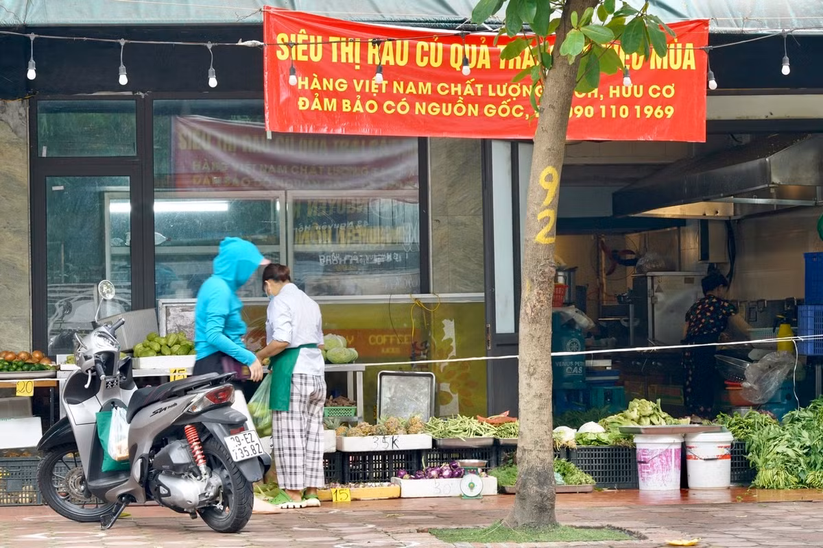 Mặc dù gần chợ Thành Công (quận Đống Đa) nhưng nhiều người ngại đi vào chợ nên các cửa hàng rau trên phố Huỳnh Thúc Kháng, Nguyên Hồng khá đắt hàng.