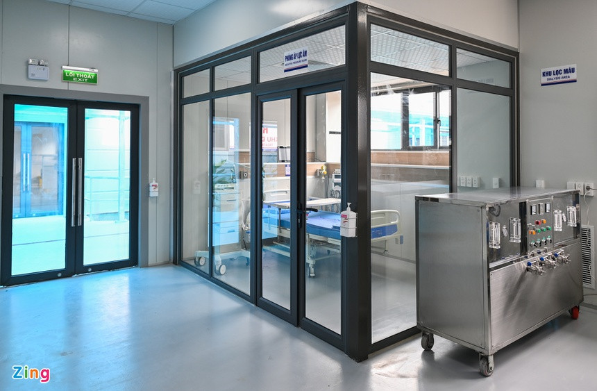 Mỗi một khối nhà điều trị có một buồng áp lực âm đã được vận hành thử nghiệm để sẵn sàng đưa vào sử dụng.