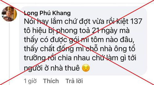 Bi xu ly vi binh luan sai su that “chat dong mi tom nha ong to truong roi chia nhau”