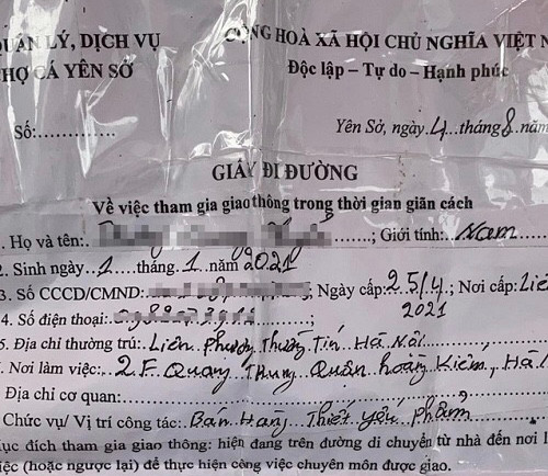 Cho Yen So phat giay di duong cho nguoi mua ca… tu ghi thong tin