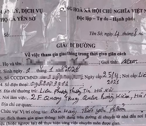 Cho Yen So phat giay di duong cho nguoi mua ca… tu ghi thong tin