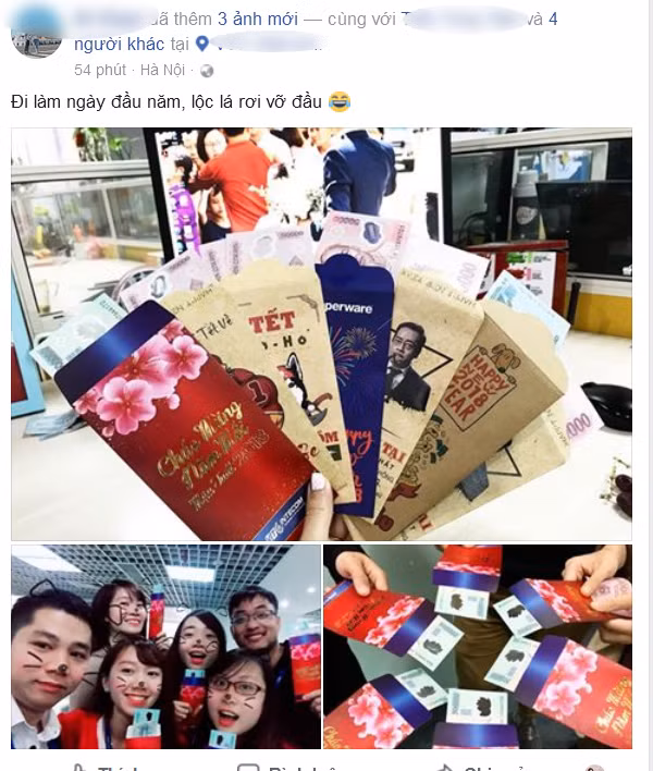 Tiết mục lì xì ngày đầu làm việc luôn là điều dân công sở mong đợi.