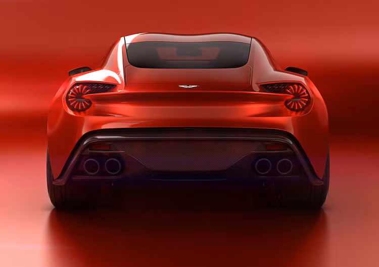 Phần đuôi của xe sở hữu cặp đèn hậu LED hiện đại giống như siêu xe "chạy trường" Vulcan, kèm theo 4 ống xả kép thể thao. Là một sản phẩm "cộp mác" Zagato, Vanquish Zagato cũng mang nhiều đặc trưng của hãng thiết kế Ý đã có từ đầu thập niên 50 như vòm mái với 2 gò nổi hay các cửa kính bên tương tự chiếc V12 Zagato trước đây.