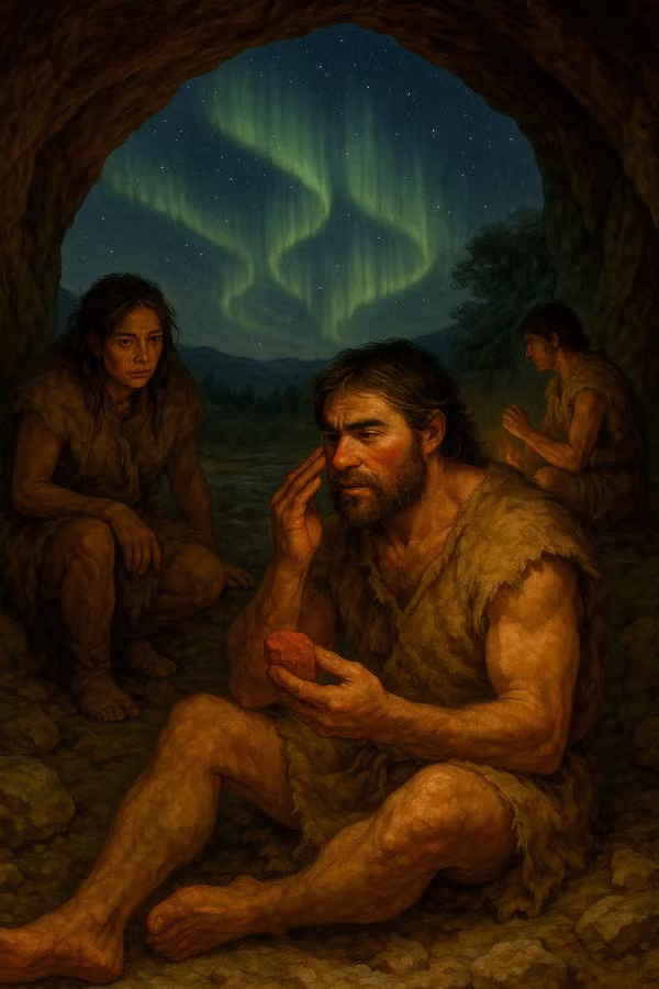 Người Homo sapiens không chỉ dùng ochre để vẽ tranh trong hang động mà còn bôi lên cơ thể như một lớp bảo vệ. Các thử nghiệm hiện đại đã chứng minh ochre có khả năng chống nắng hiệu quả. Ảnh: SciTechDaily.com.