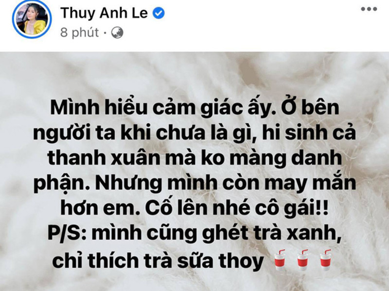 Thủy Anh - bà xã của Đăng Khôi ám chỉ không thích “tiểu tam”.