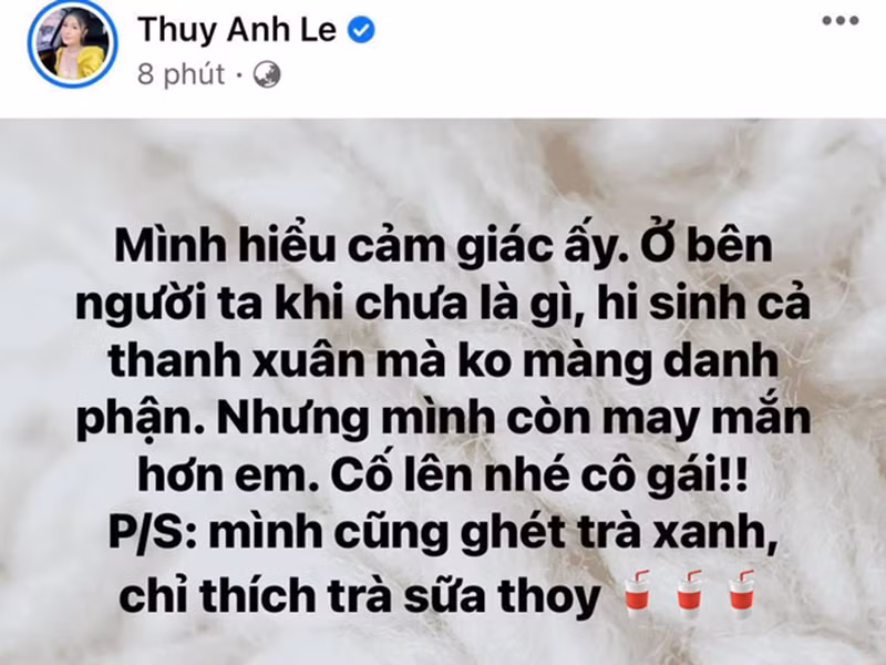 Thủy Anh - bà xã của Đăng Khôi ám chỉ không thích “tiểu tam”.