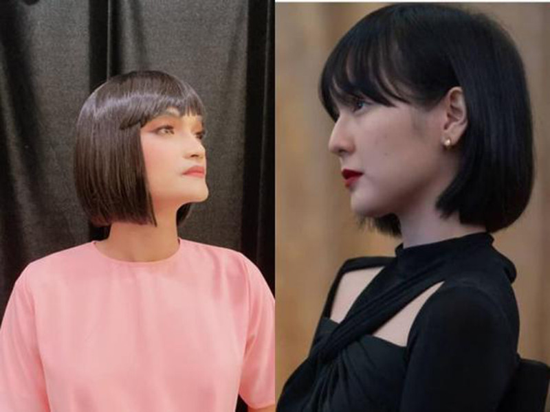 Không nhắc đến “trà xanh” nhưng Mạc Văn Khoa bị nghi “cà khịa” Hải Tú khi đăng tải tạo hình tóc ngắn khá giống chân dài này.