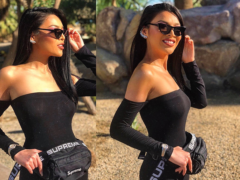 Trân Đài khoe vóc dáng săn chắc, gợi cảm.