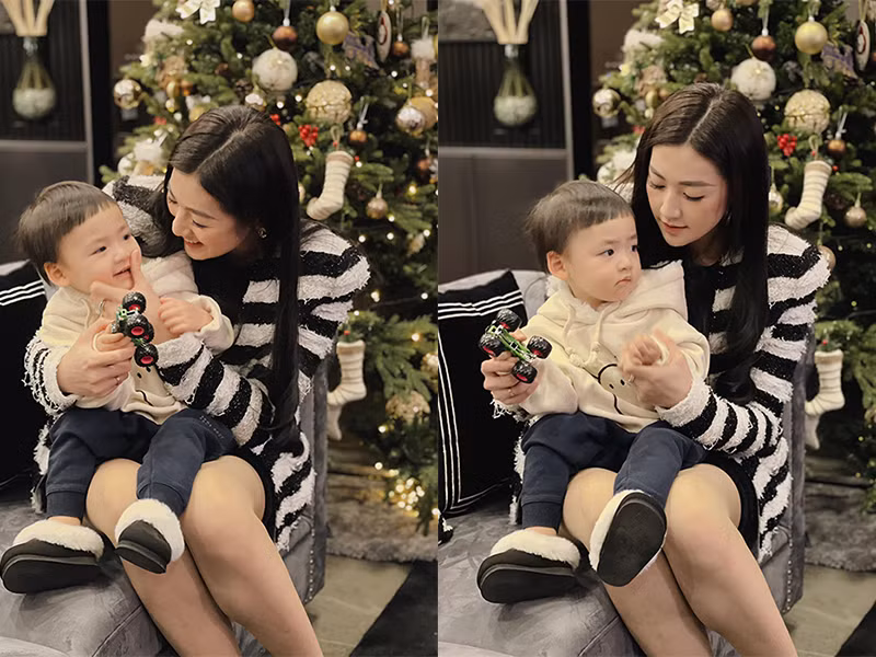 Bé Kem thừa hưởng nhiều nét đẹp từ mẹ như nụ cười tỏa nắng, làn da trắng, đôi mắt to tròn.