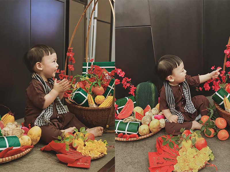 Tú Anh khá cởi mở trong việc chia sẻ hình ảnh bé Kem trên trang cá nhân.