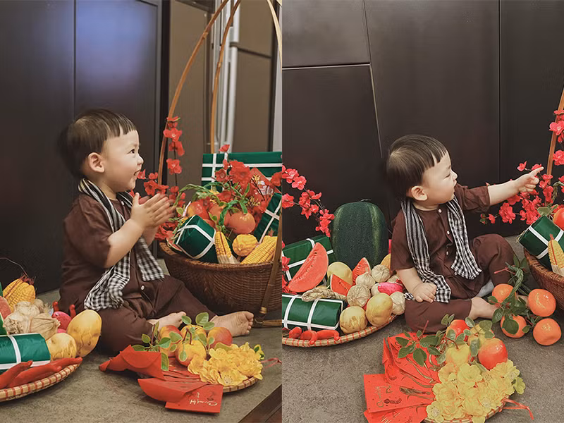 Tú Anh khá cởi mở trong việc chia sẻ hình ảnh bé Kem trên trang cá nhân.