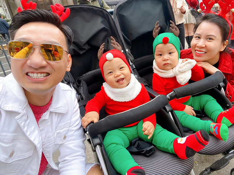 Thành Trung cảm thấy may mắn khi có cô con gái ngoan ngoãn, hai cậu con trai kháu khỉnh và bà xã đảm đang.