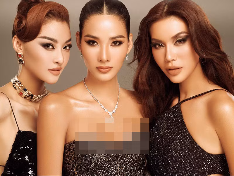 Gần đây, ngồi ghế nóng cuộc thi Đại sứ hoàn mỹ cùng Kiều Loan (ngoài cùng bên trái), Minh Tú - Hoàng Thùy tranh cãi không ít lần. Mới đây, hai chân dài vướng tin đồn cạch mặt ngoài đời.