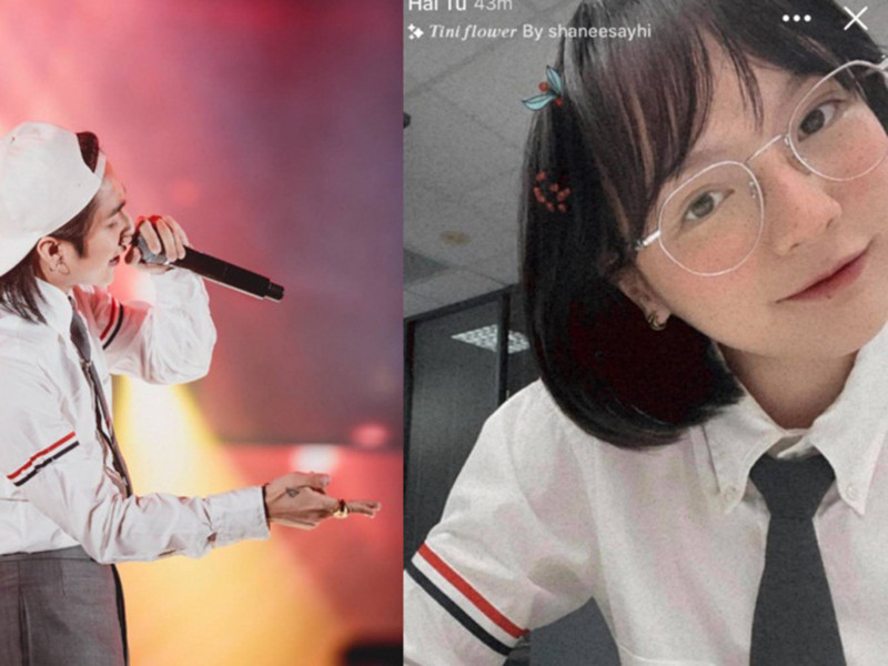 Sơn Tùng M-TP cũng thường xuyên tương tác với Hải Tú trên mạng xã hội. Bên cạnh đó, mới đây, Hải Tú mặc một mẫu áo giống Sơn Tùng M-TP. Ảnh: Saostar