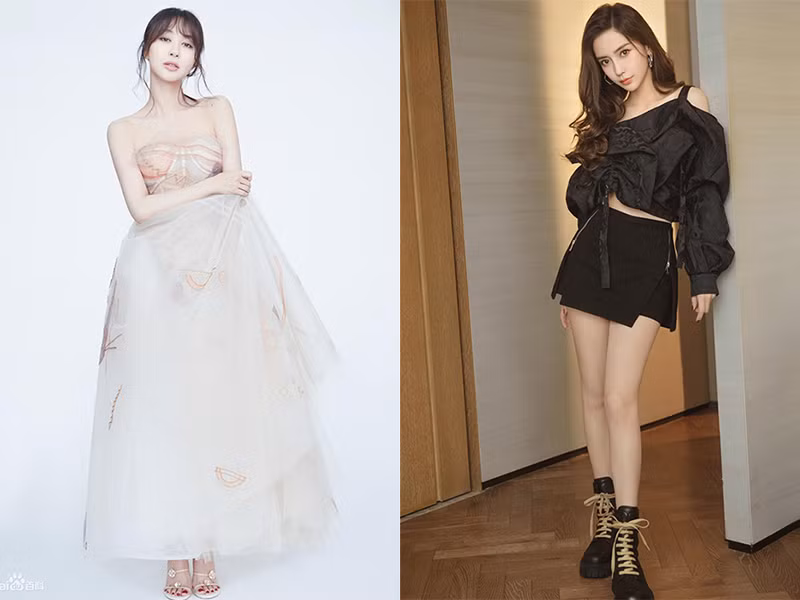 Vóc dáng của Lý Phi Nhi từng được đặt cạnh chân dài xứ Đài Lâm Chí Linh, trong khi Angelababy sở hữu vóc dáng thon gọn, gợi cảm không kém cạnh dù đã là gái một con.