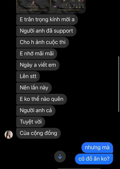 Gần đây, Milor Trần hé lộ đoạn tin nhắn với Hoa hậu Hương Giang cho thấy cả hai giữ mối quan hệ thân thiết.