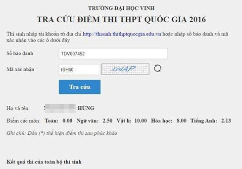 Cong an ket luan vu thi sinh dat 10 Vat ly 0 diem Toan