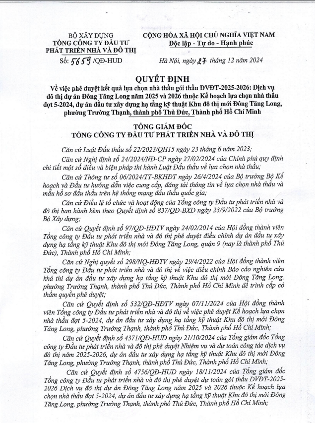 Thảo nguyên Xanh trúng gói dịch vụ đô thị Đông tăng Long hơn 21 tỷ Thao nguyen Xanh trung goi dich vu do thi Dong tang Long hon 21 ty