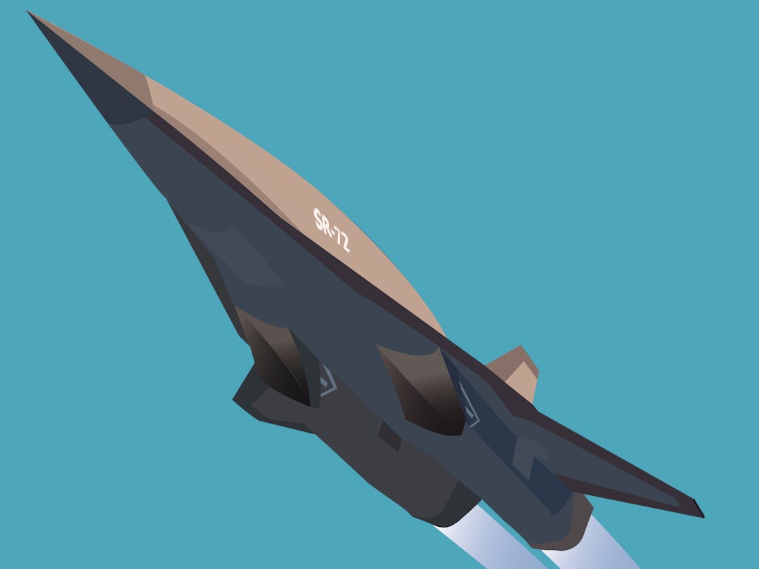 Còn với Lockheed SR-72 hay còn được ví von là “Con trai của Blackbird”. Những chương trình bí mật như thế này có thể thường kết thúc ở “thung lũng chết”, tức là các ý tưởng sẽ không bao giờ trở thành hiện thực và chiếc máy bay chỉ là thí nghiệm và không được sản xuất với số lượng lớn. Nguồn ảnh: Foxt.