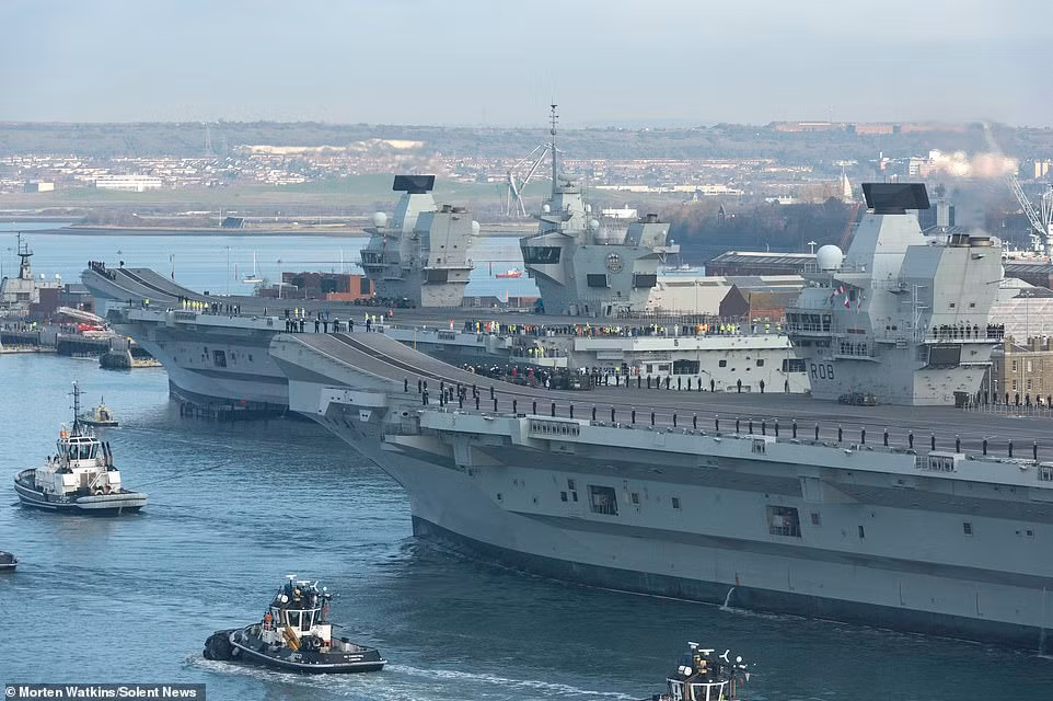 Còn về thời gian nhập biên, đối với chiếc đầu tiên là HMS Queen Elizabeth, hàng không mẫu hạm này được nhập biên Hải quân Hoàng gia Anh vào năm 2017, còn HMS Prince of Wales là năm 2019.