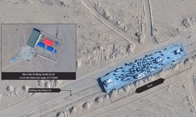 Theo thông tin sơ lược qua các đánh giá, hàng không mẫu hạm mô hình được xây dựng với chiều dài thân đạt khoảng 75m, đặt trên hệ thống đường ray có độ rộng 6m.