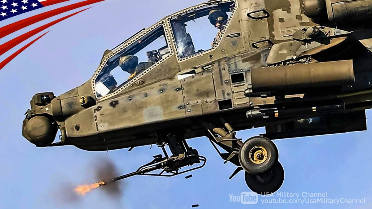 Trên AH-64 Apache, chiếc trực thăng chiến đấu được trang bị hệ thống hoả lực bao gồm pháo M230 cỡ nòng 30mm với tốc độ bắn lên tới 625 phát/ phút với tổng số đạn lên đến 1.200 viên. 