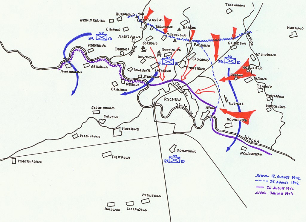 Bất chấp áp lực lớn khủng khiếp từ các binh sĩ của Hồng quân Liên Xô, quân Đức vẫn xoay sở được để bám chắc đầu cầu giữa các thị trấn Rzhev và Vyazma, chỉ cách Moscow 200km.