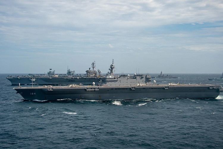 Theo thông tin được truyền thông quốc tế đăng tải, các đơn vị thuộc Hải quân Nhật Bản và Hải quân Mỹ đã tiến hành huấn luyện chiến thuật, phối hợp giữa các đơn vị mặt nước và không chiến. Các con tàu được tiếp nhiên liệu trên biển và thực thi các cuộc tập trận tấn công trên biển.