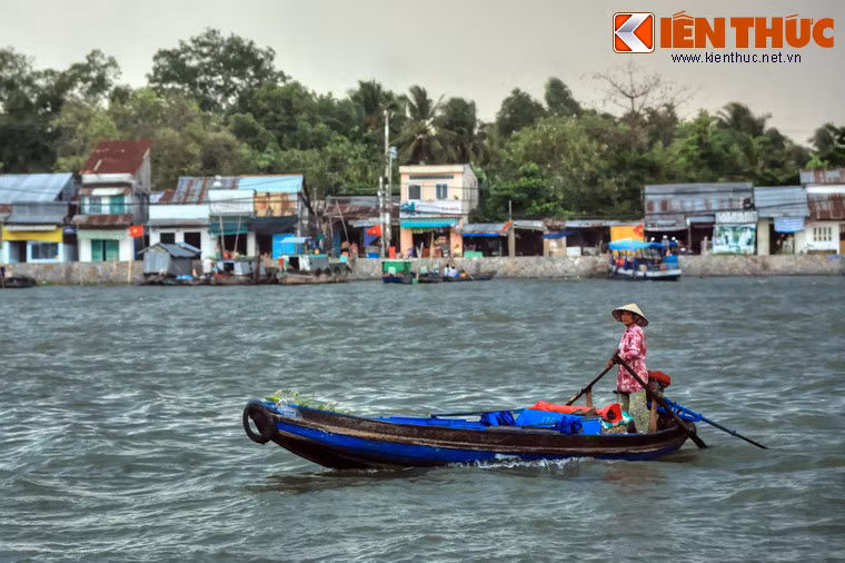 Việt Nam là một xứ sở có nhiều sông nước và rất nhiều hoạt động của người dân Việt diễn ra trên môi trường sông nước. Đặc biệt, cuộc sống vùng sông nước đã trở thành nét văn hóa đặc thù của khu vực Nam Bộ. Ảnh: Người phụ nữ lái đò ở sông Cần Thơ, TP Cần Thơ.