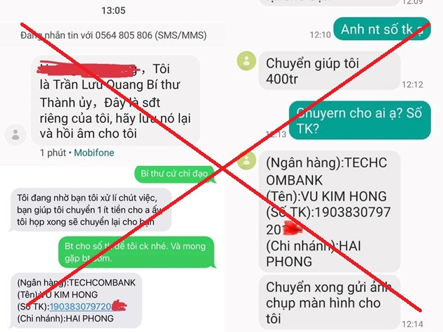 Mao danh Bi thu Thanh uy Hai Phong: Pham dieu 174 BLHS neu co nguoi chuyen tien