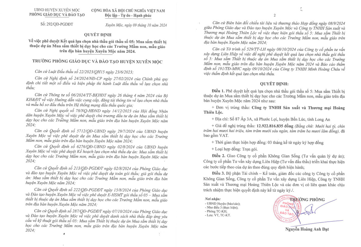 BR-VT: Một ngày, Cty Hoàng Thiên Lộc trúng 2 gói mua sắm thiết bị tại Xuyên Mộc - Hình 3 BR-VT: Mot ngay, Cty Hoang Thien Loc trung 2 goi mua sam thiet bi tai Xuyen Moc-Hinh-3