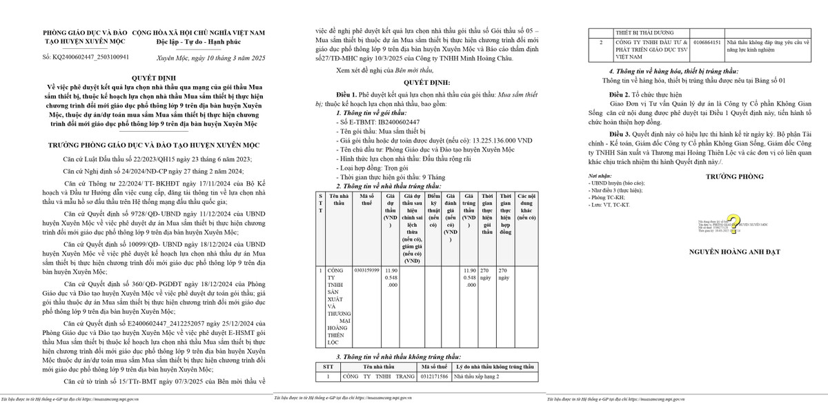 BR-VT: Một ngày, Cty Hoàng Thiên Lộc trúng 2 gói mua sắm thiết bị tại Xuyên Mộc - Hình 2 BR-VT: Mot ngay, Cty Hoang Thien Loc trung 2 goi mua sam thiet bi tai Xuyen Moc-Hinh-2