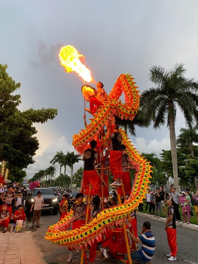 Màn trình diễn lân sư rồng độc đáo ở thành phố Tam Kỳ, Quảng Nam.