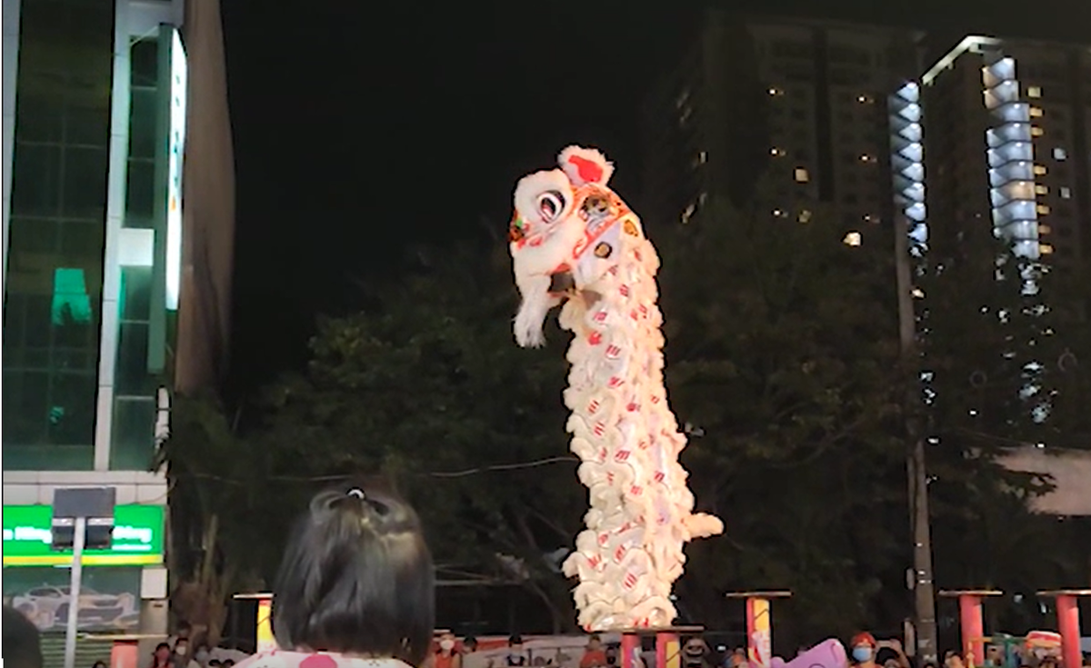 Lân ra ngoài phố ở Đà Nẵng.