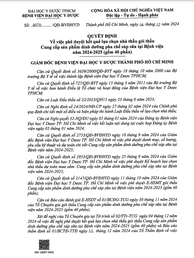 14 cty cung cấp sản phẩm dinh dưỡng pha chế súp sữa cho BVĐH Y dược TP HCM 14 cty cung cap san pham dinh duong pha che sup sua cho BVDH Y duoc TP HCM