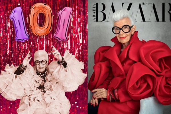 Sinh năm 1921, cụ bà Iris Apfel là nhà thiết kế nội thất, biểu tượng thời trang, truyền cảm hứng cho nhiều fashionista.