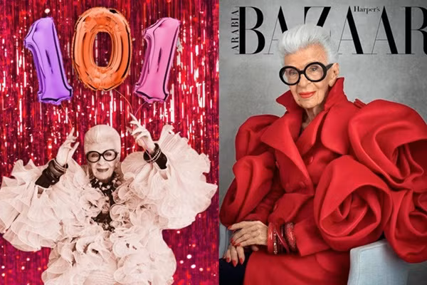 Sinh năm 1921, cụ bà Iris Apfel là nhà thiết kế nội thất, biểu tượng thời trang, truyền cảm hứng cho nhiều fashionista.