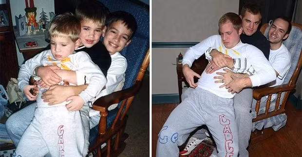 Sau khi tái hiện bộ ảnh thời thơ ấu, người anh cả Matt MacMillan đã đăng tải lên mạng và nhận được vô số sự quan tâm.